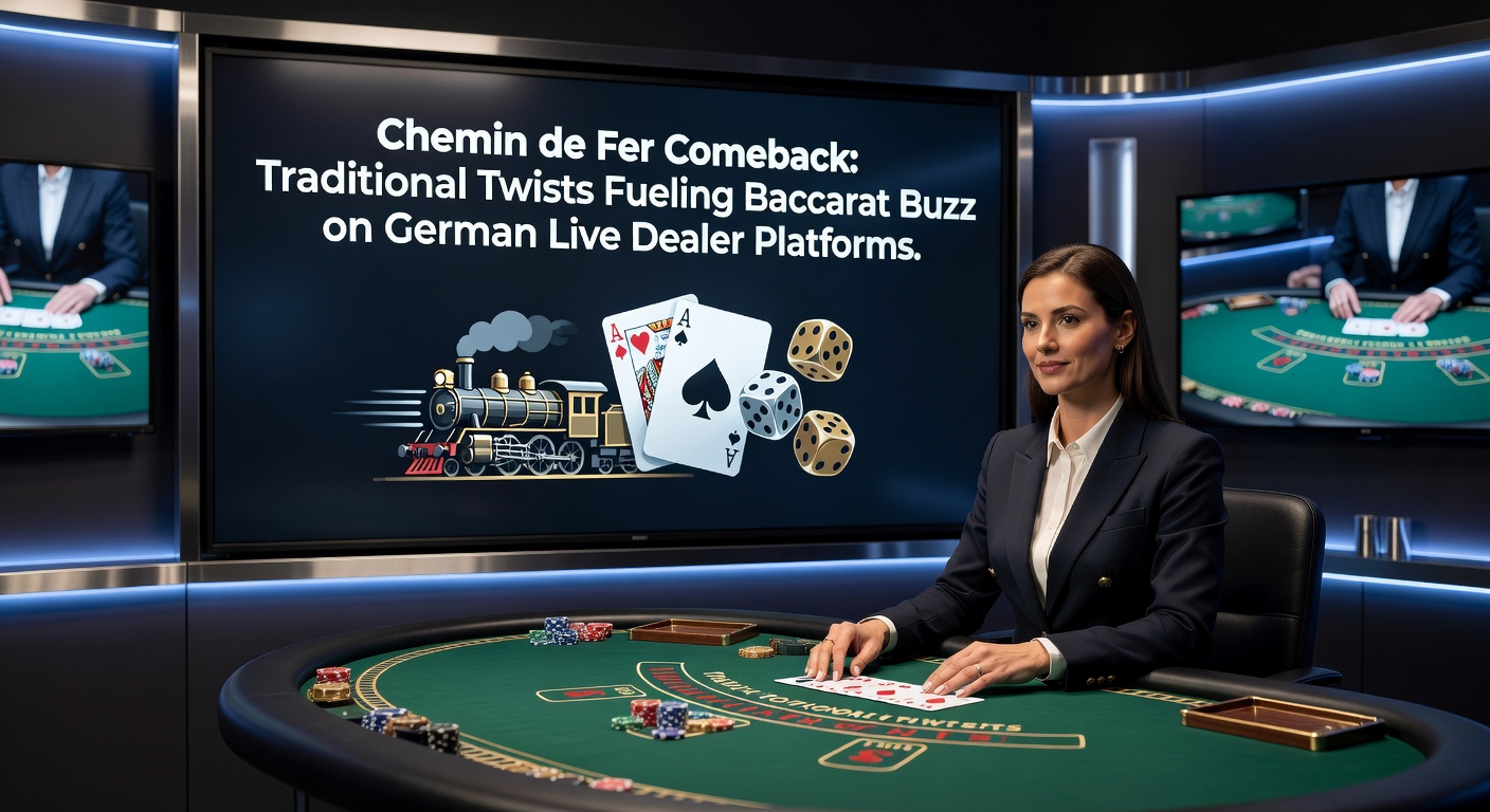 Live-Dealer-Tisch mit Chemin de Fer auf einer deutschen Plattform, Karten werden ausgeteilt