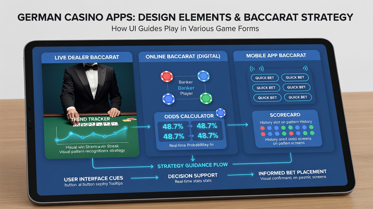 Beispiel für mobile Baccarat-Oberfläche mit Strategie-Hilfen