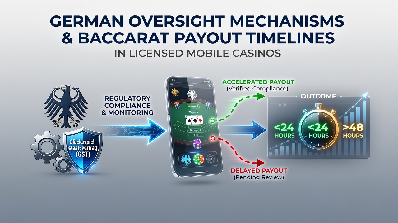 Darstellung deutscher Aufsichtsbehörden und regulierter mobiler Casino-Plattformen mit Fokus auf Baccarat-Spiele