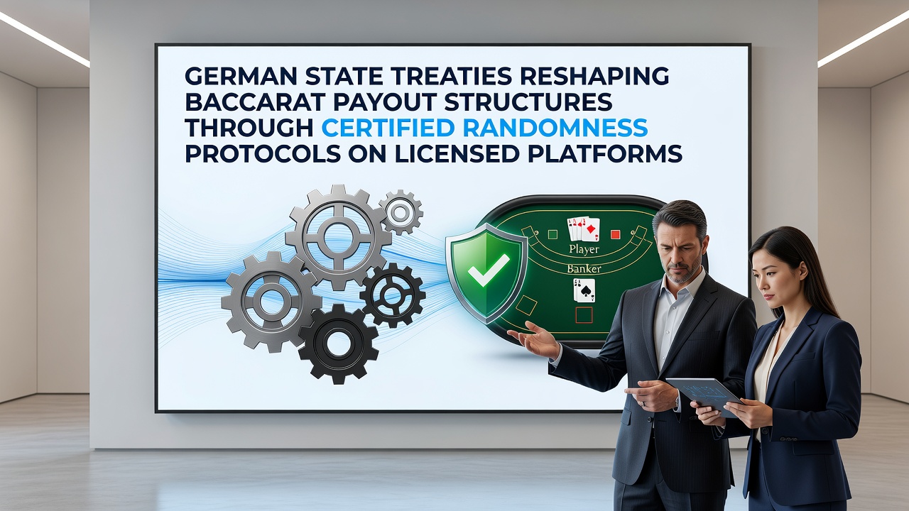 Illustration zu deutschen Staatsverträgen und zertifizierten Zufallsprotokollen in Baccarat auf lizenzierten Plattformen
