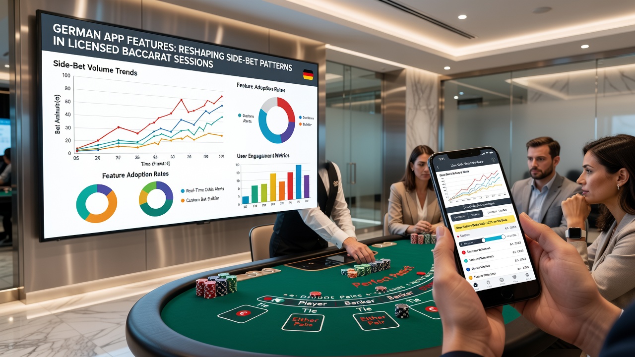 Statistik-Dashboard einer deutschen Baccarat-App mit Side-Bet-Analysen