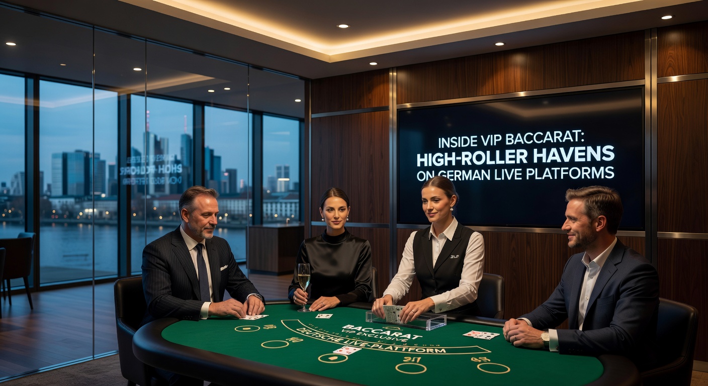 Elegantes VIP-Baccarat-Tisch-Setup in einem Live-Stream mit High-Roller-Atmosphäre auf einer deutschen Plattform
