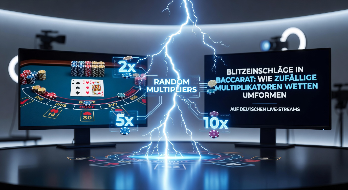 Nahaufnahme eines Multiplikators, der auf einem Baccarat-Tisch leuchtet, während der Dealer die Karten verteilt