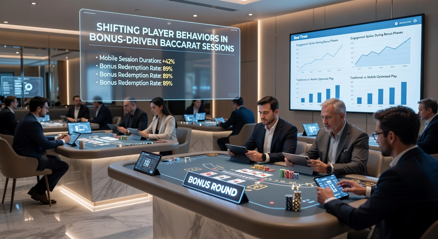 Analytics dashboard displaying shifted betting patterns in mobile Baccarat bonus sessions